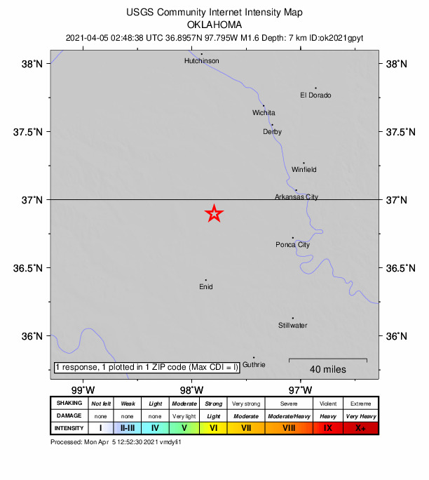Did You Feel It? map: shaking reported by the public