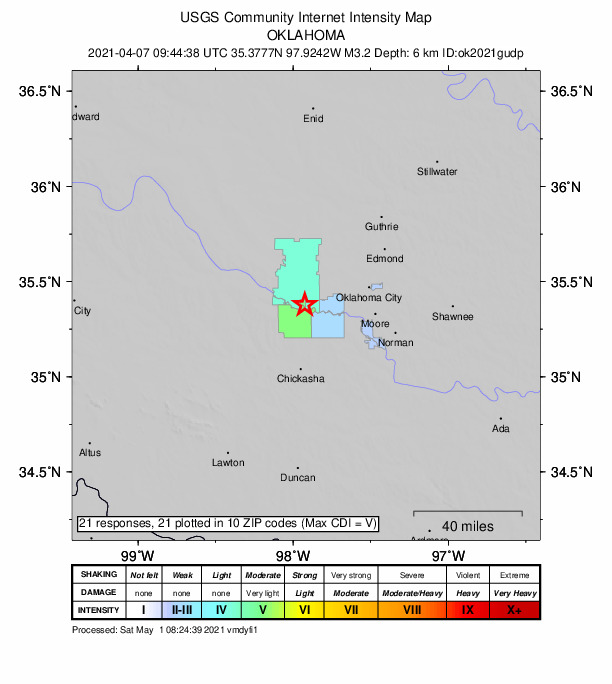 Did You Feel It? map: shaking reported by the public