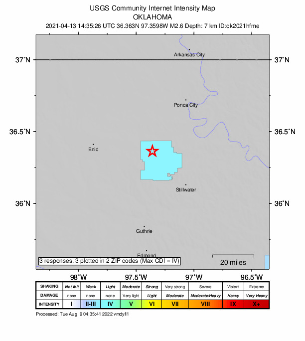 Did You Feel It? map: shaking reported by the public