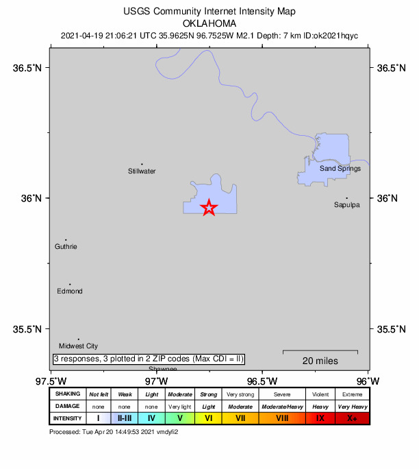 Did You Feel It? map: shaking reported by the public