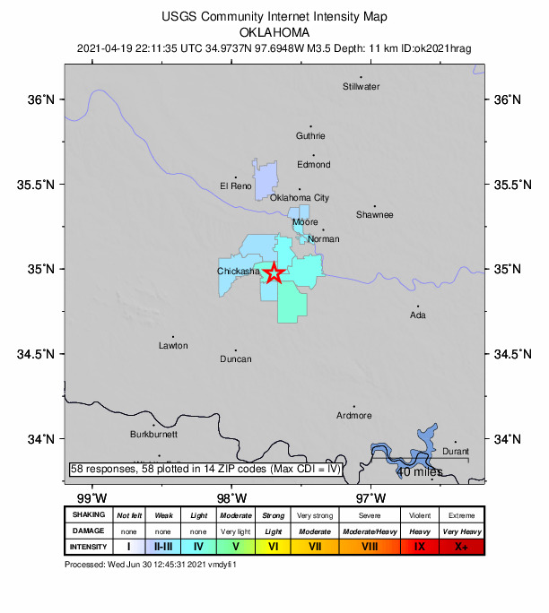 Did You Feel It? map: shaking reported by the public