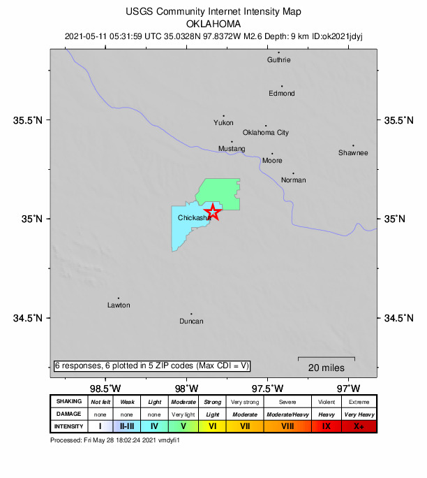 Did You Feel It? map: shaking reported by the public