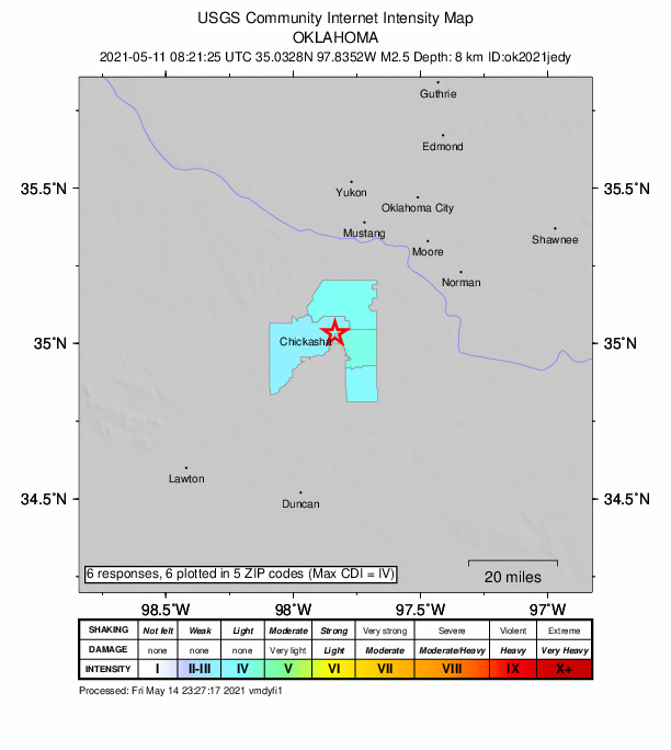 Did You Feel It? map: shaking reported by the public