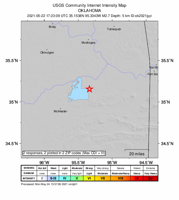 Did You Feel It? map: shaking reported by the public