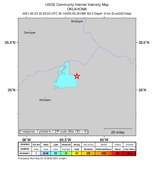Did You Feel It? map: shaking reported by the public