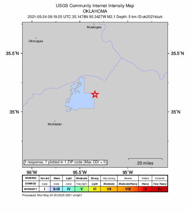 Did You Feel It? map: shaking reported by the public