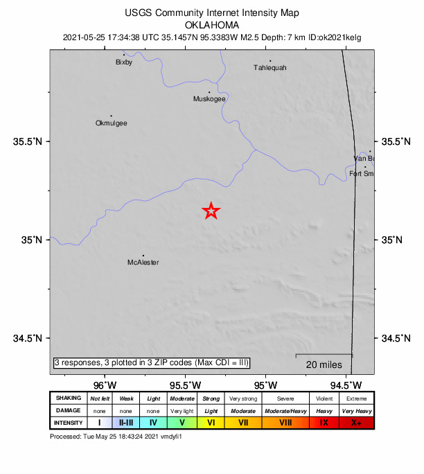 Did You Feel It? map: shaking reported by the public