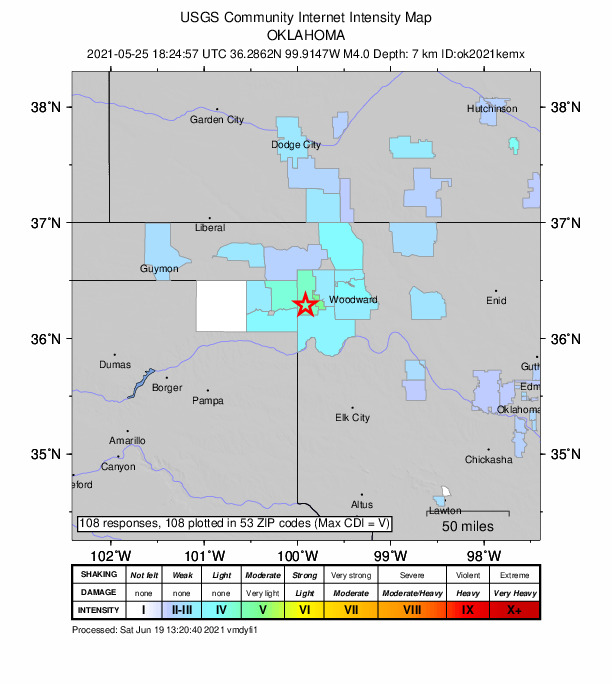Did You Feel It? map: shaking reported by the public