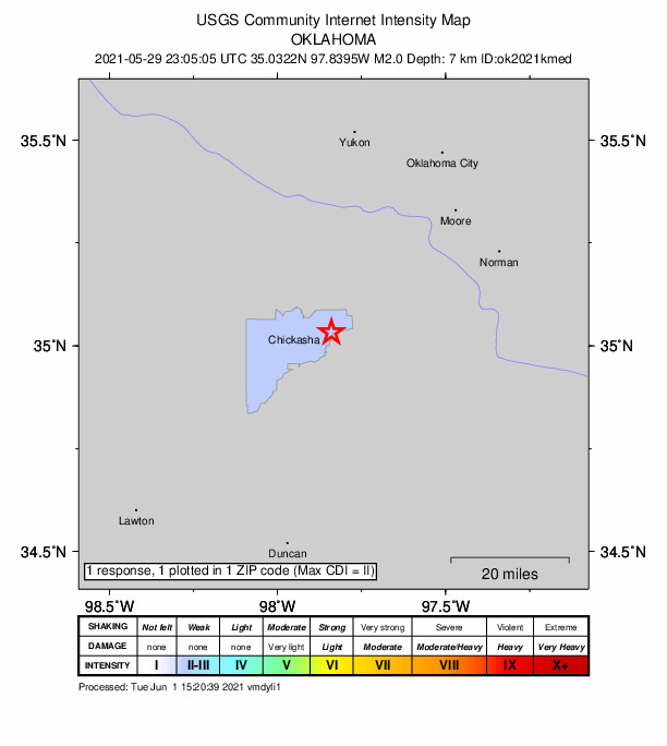 Did You Feel It? map: shaking reported by the public