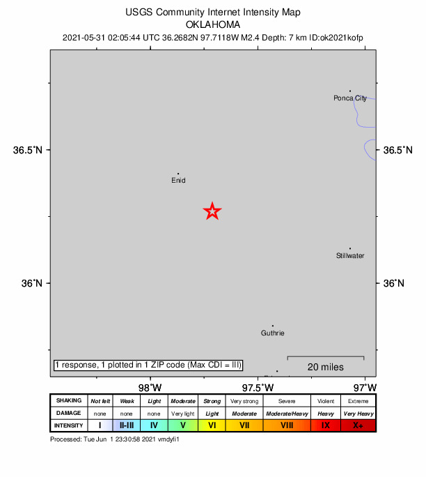 Did You Feel It? map: shaking reported by the public