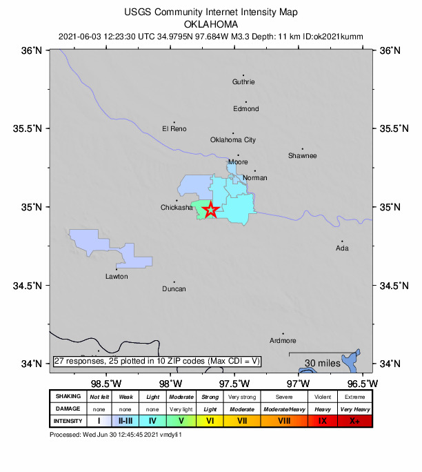Did You Feel It? map: shaking reported by the public