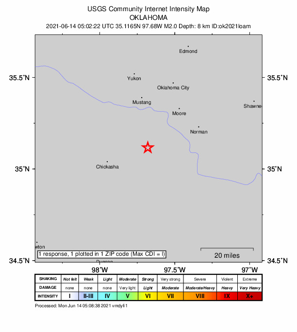 Did You Feel It? map: shaking reported by the public