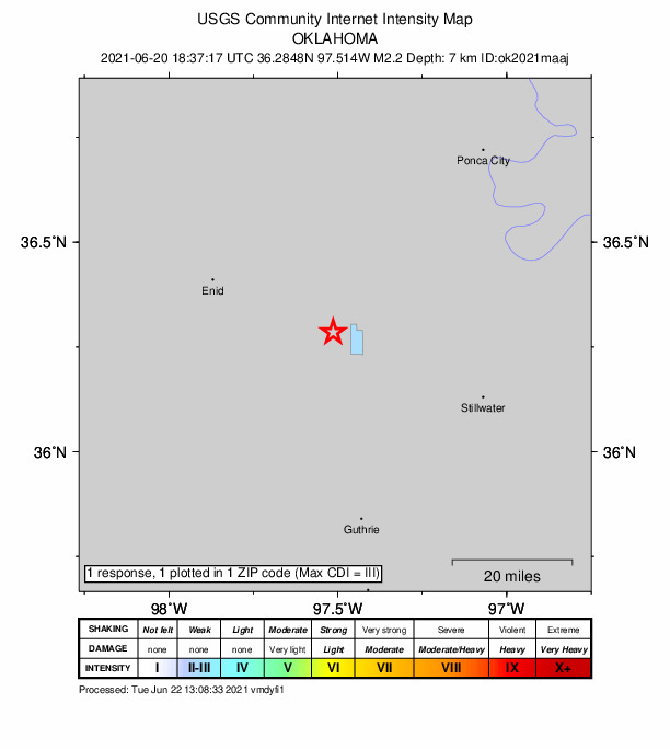 Did You Feel It? map: shaking reported by the public