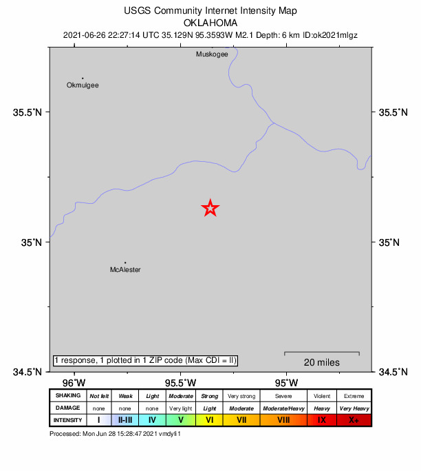 Did You Feel It? map: shaking reported by the public