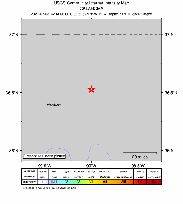 Did You Feel It? map: shaking reported by the public