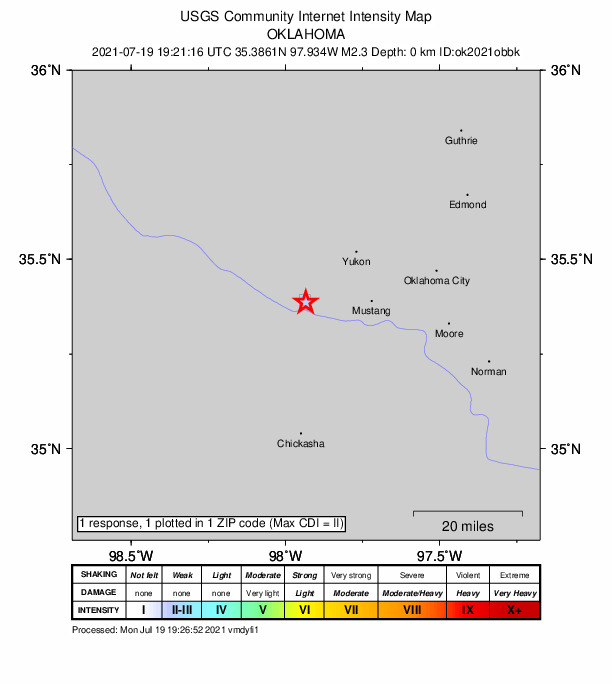 Did You Feel It? map: shaking reported by the public