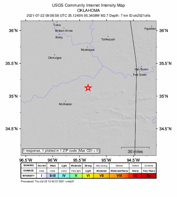 Did You Feel It? map: shaking reported by the public