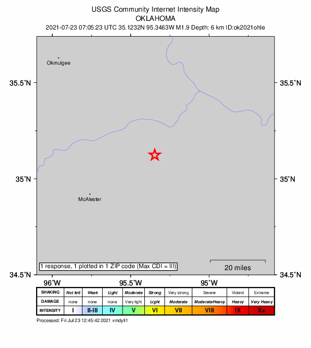 Did You Feel It? map: shaking reported by the public
