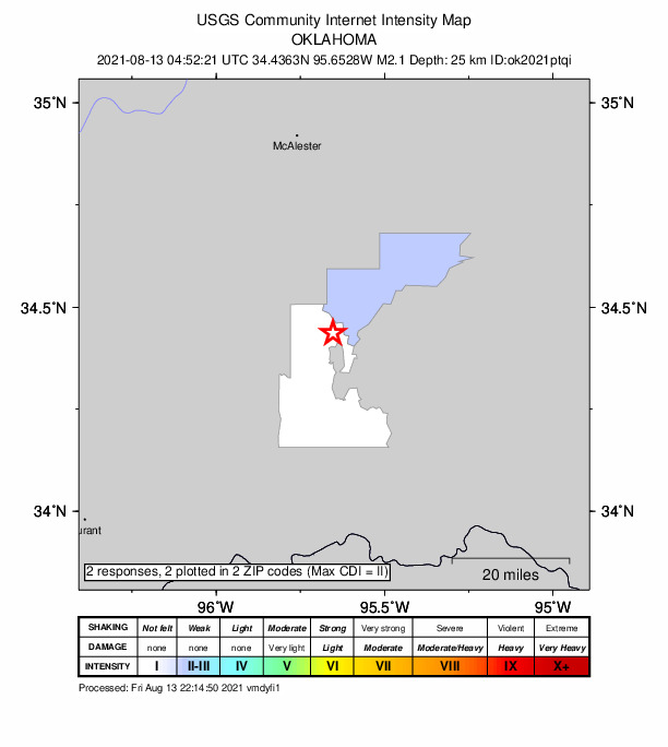 Did You Feel It? map: shaking reported by the public