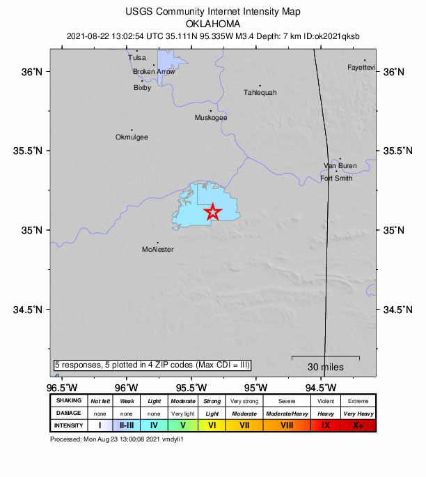 Did You Feel It? map: shaking reported by the public