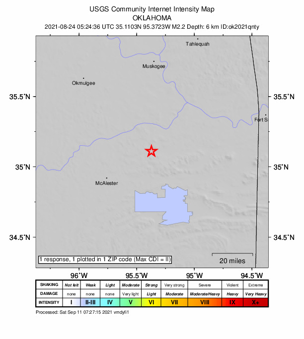 Did You Feel It? map: shaking reported by the public
