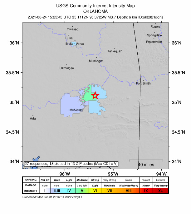 Did You Feel It? map: shaking reported by the public
