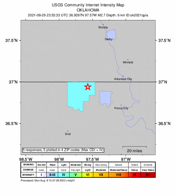 Did You Feel It? map: shaking reported by the public