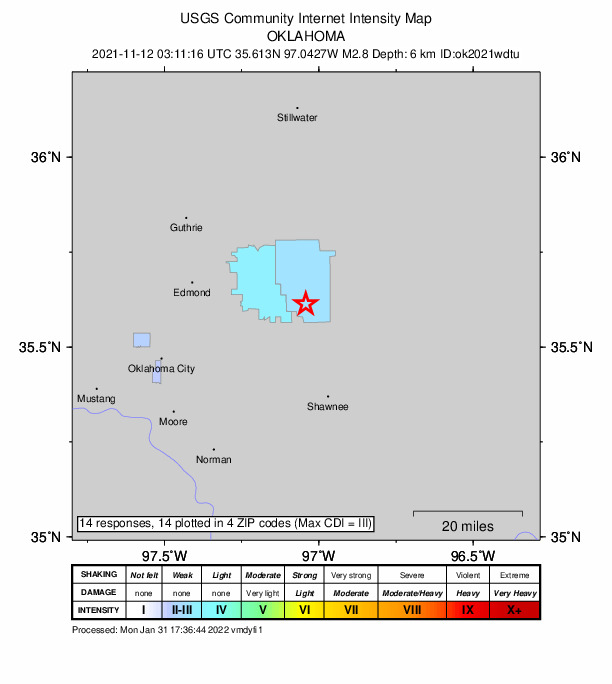 Did You Feel It? map: shaking reported by the public