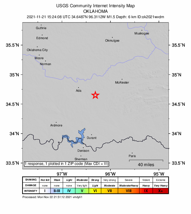 Did You Feel It? map: shaking reported by the public