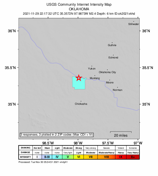 Did You Feel It? map: shaking reported by the public