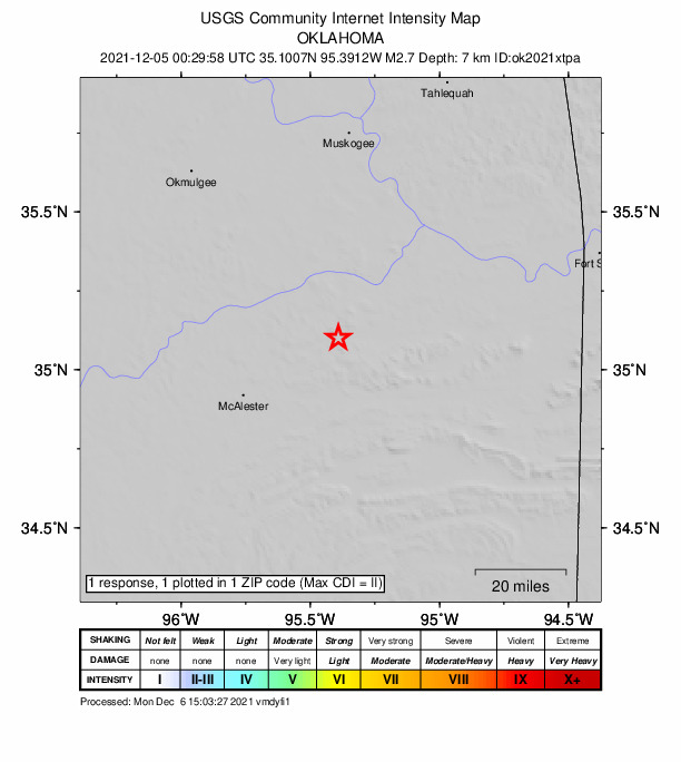 Did You Feel It? map: shaking reported by the public