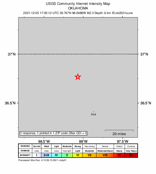 Did You Feel It? map: shaking reported by the public