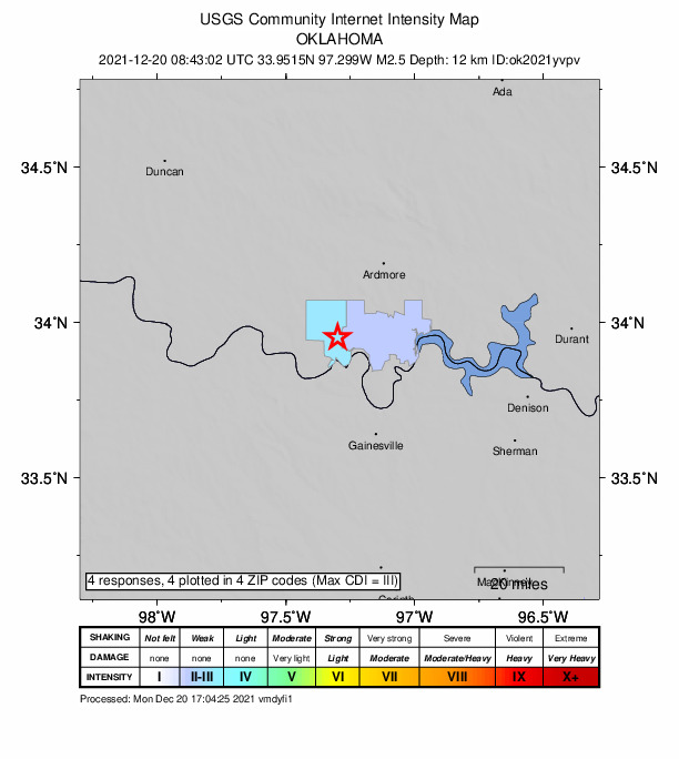Did You Feel It? map: shaking reported by the public