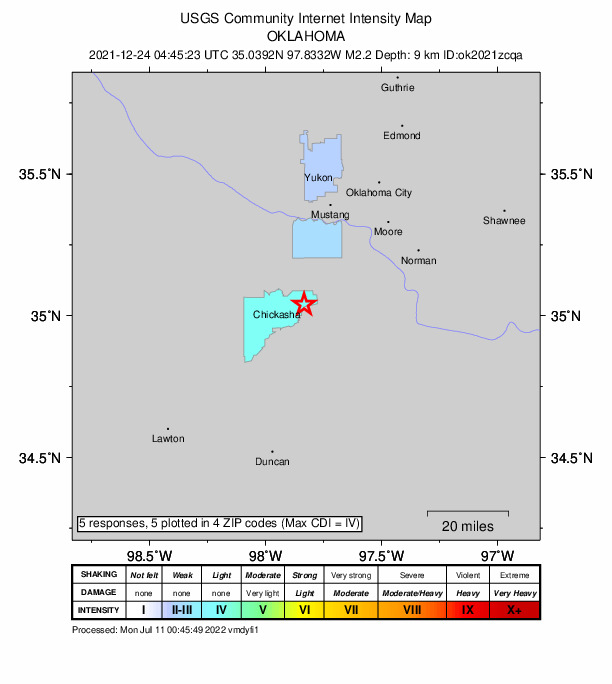 Did You Feel It? map: shaking reported by the public