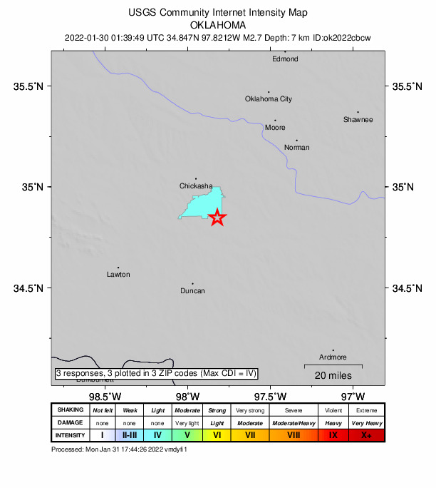 Did You Feel It? map: shaking reported by the public