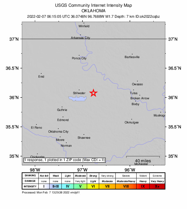 Did You Feel It? map: shaking reported by the public