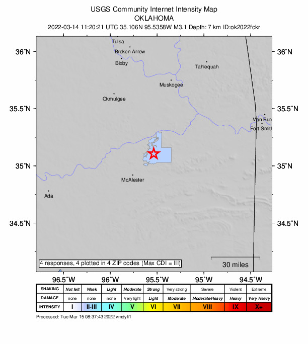 Did You Feel It? map: shaking reported by the public