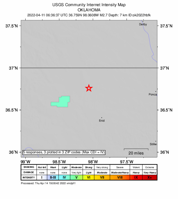 Did You Feel It? map: shaking reported by the public