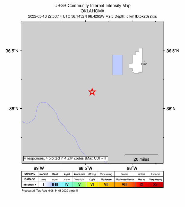 Did You Feel It? map: shaking reported by the public
