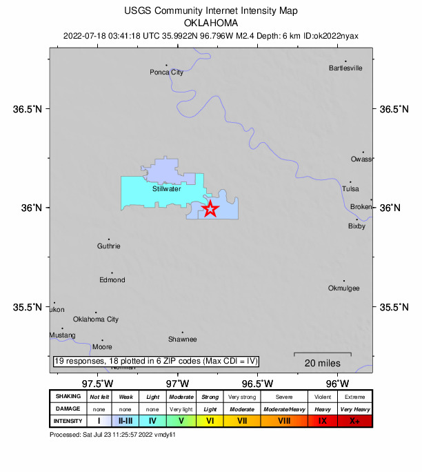 Did You Feel It? map: shaking reported by the public