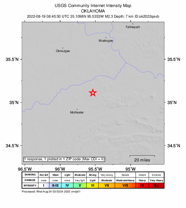 Did You Feel It? map: shaking reported by the public