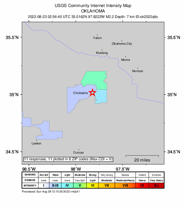 Did You Feel It? map: shaking reported by the public