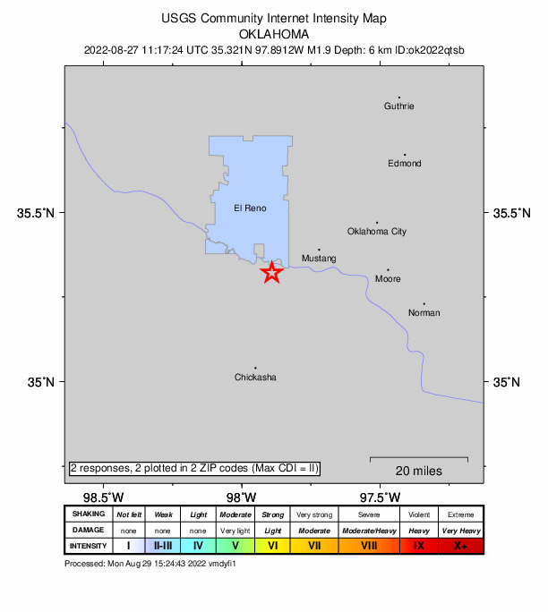 Did You Feel It? map: shaking reported by the public