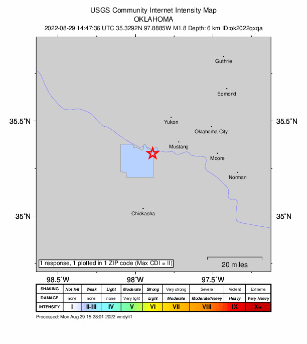 Did You Feel It? map: shaking reported by the public
