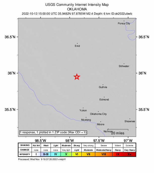 Did You Feel It? map: shaking reported by the public