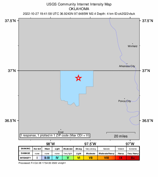 Did You Feel It? map: shaking reported by the public