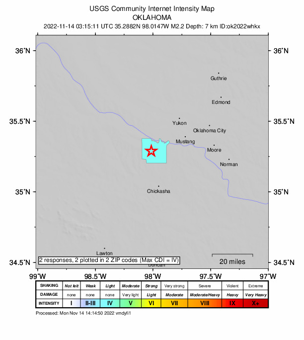 Did You Feel It? map: shaking reported by the public