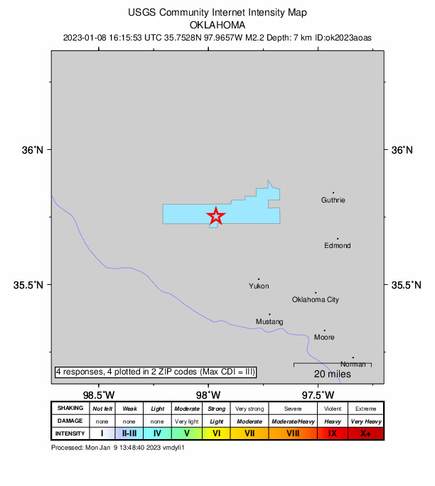 Did You Feel It? map: shaking reported by the public