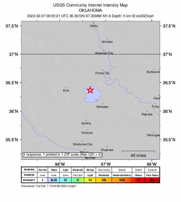 Did You Feel It? map: shaking reported by the public