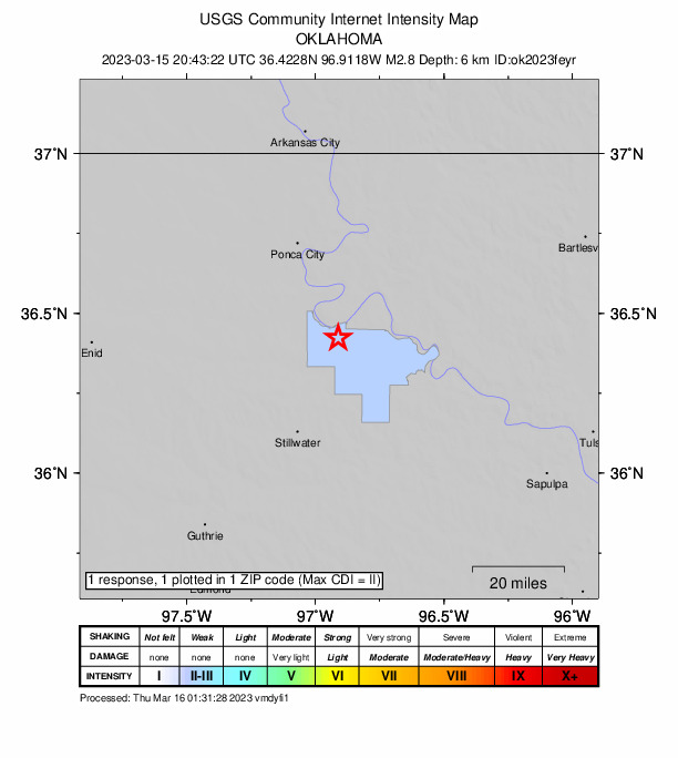 Did You Feel It? map: shaking reported by the public